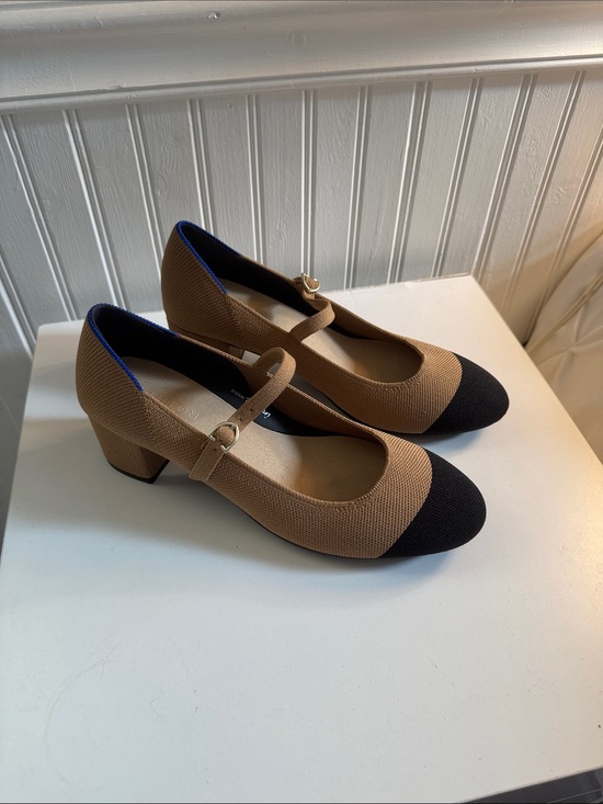 Rothy's Shoes - Rothy’s Women's Two-Tone Mary Jane Block Heel Shoes - Brown & Black Size 9